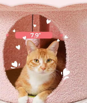 Bloemen Kattenhuis met Afneembaar Kattenbed – Gezellig & Ruim Kattenappartement