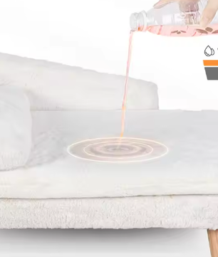 Verhoogd Huisdierenbed – L-vorm Bank met Houten Poten & Pluche Kussen