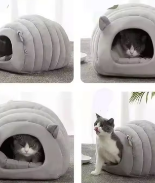 Pompoen kattenhuis – Warm en volledig gesloten slaaphuis