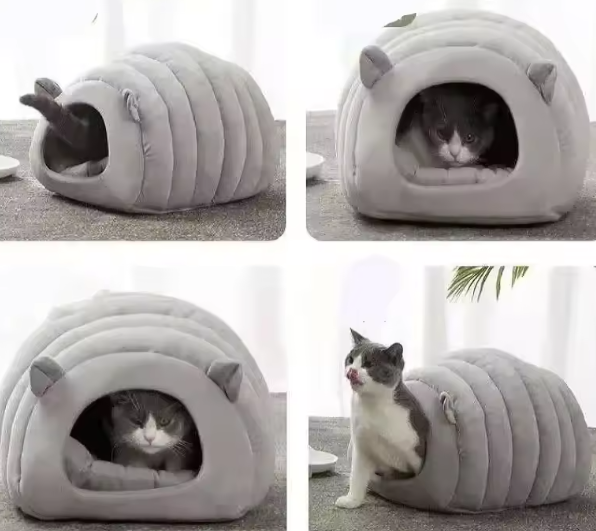 Pompoen kattenhuis – Warm en volledig gesloten slaaphuis