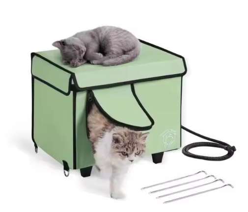 Verwarmd kattenhuis – Waterdicht & geïsoleerd buitenbed