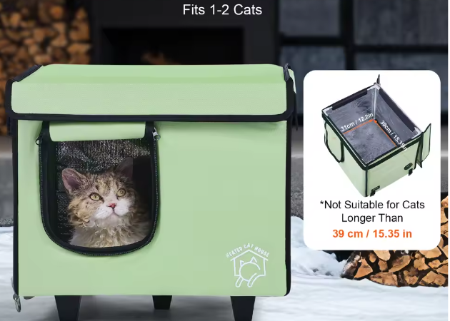 Verwarmd kattenhuis – Waterdicht & geïsoleerd buitenbed