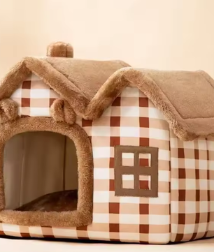 Houten kattenhuis met balkon – 2 verdiepingen voor binnen & buiten