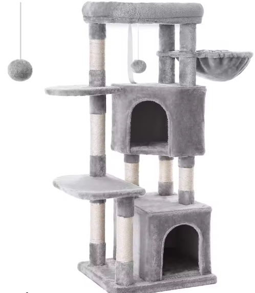 Krabpaal Kattenboom – 120 cm Hoog, 2 Grotten & Uitkijkplatform