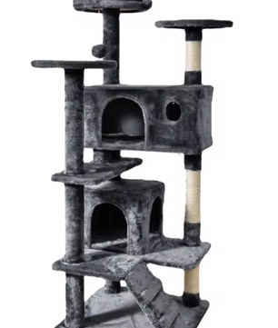 Kattenboom Krabpaal – 132 cm Hoog, Multi-Level & Speelhuis