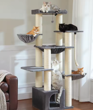 Grote Kattenboom Krabpaal – 24 kg, Met Hangmat & Meerdere Niveaus
