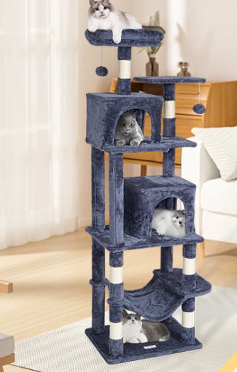 Kattenboom XXL Krabpaal – 206 cm Hoog, 5 Lagen & 13 Krabpalen