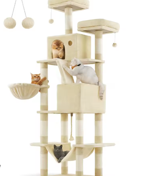 Kattenboom XXL Krabpaal – 206 cm Hoog, 5 Lagen & 13 Krabpalen