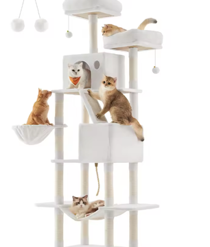 Kattenboom XXL Krabpaal – 206 cm Hoog, 5 Lagen & 13 Krabpalen