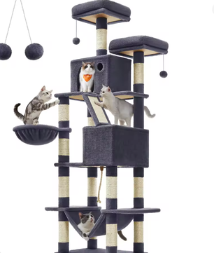 Kattenboom XXL Krabpaal – 206 cm Hoog, 5 Lagen & 13 Krabpalen