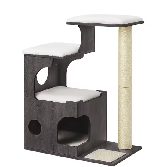Krabpaal 86 cm – Kattenboom met 3 Platforms, Grot & Sisalzuil