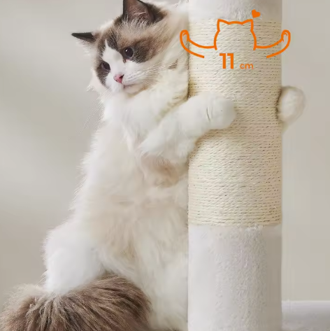 Kattenboom XL 101 cm – Krabpaal met 2 Kattenhuisjes & Groot Ligplatform