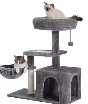 Krabpaal voor Kleine Katten – Kattentoren met Hangmat & Condo