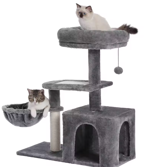 Krabpaal voor Kleine Katten – Kattentoren met Hangmat & Condo