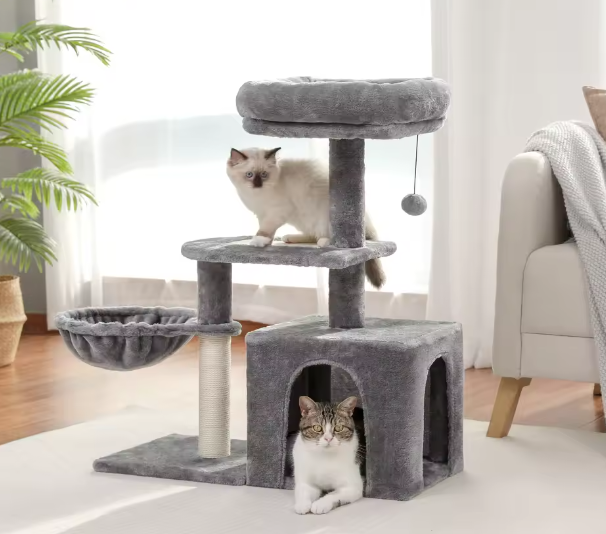 Krabpaal voor Kleine Katten – Kattentoren met Hangmat & Condo
