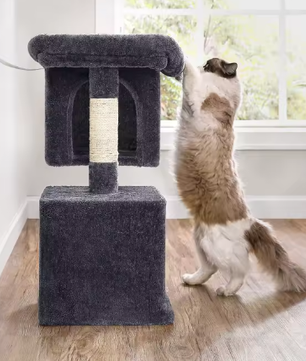 Kattenboom met 2 Huisjes – Krabpaal met Sisalstammen & Platform