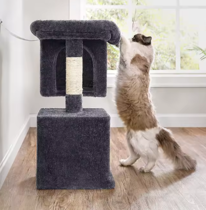 Kattenboom met 2 Huisjes – Krabpaal met Sisalstammen & Platform