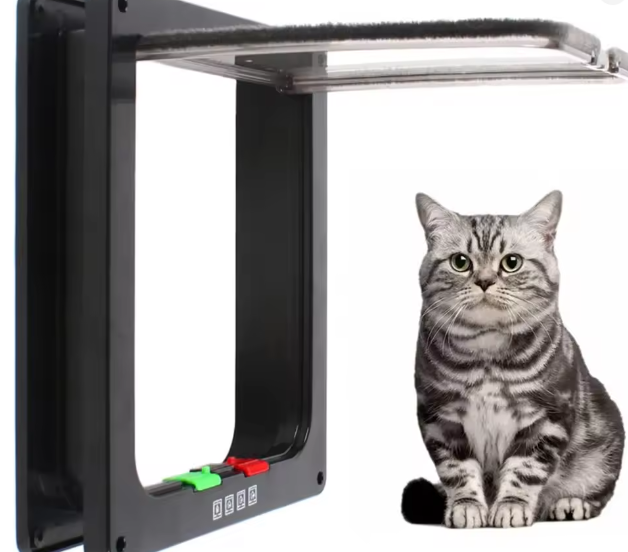 Slimme kattendeur – 4-weg vergrendelbare huisdierdeur met borstelafdichting