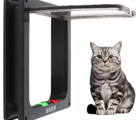 Slimme kattendeur – 4-weg vergrendelbare huisdierdeur met borstelafdichting