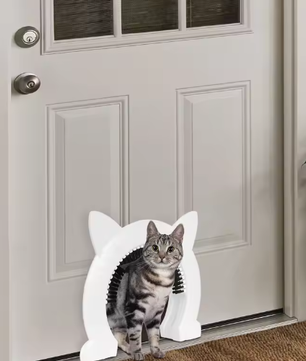 Grote kattendeur – Met borstel en geschikt voor zware katten