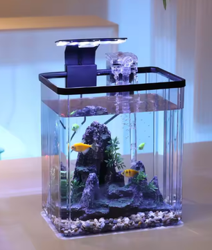 Mini aquarium starterkit – Desktop aquarium met filter & LED