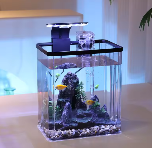 Mini aquarium starterkit – Desktop aquarium met filter & LED