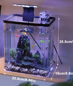 Mini aquarium starterkit – Desktop aquarium met filter & LED