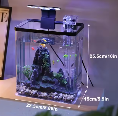 Mini aquarium starterkit – Desktop aquarium met filter & LED