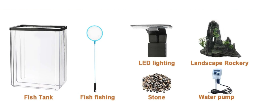 Mini aquarium starterkit – Desktop aquarium met filter & LED