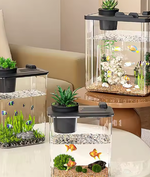 Aquarium Starterkit – Desktop acryl aquarium met pomp & LED