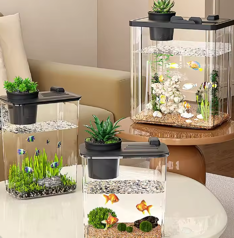 Aquarium Starterkit – Desktop acryl aquarium met pomp & LED