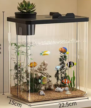 Aquarium Starterkit – Desktop acryl aquarium met pomp & LED