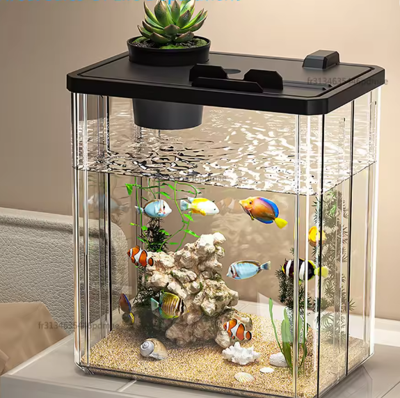 Mini aquarium starterkit – Acryl desktop viskom met pomp & licht