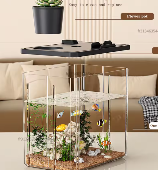 Mini aquarium starterkit – Acryl desktop viskom met pomp & licht