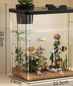 Mini aquarium starterkit – Acryl desktop viskom met pomp & licht