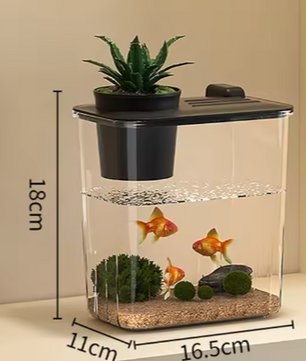 Mini aquarium starterkit – Acryl desktop viskom met pomp & licht
