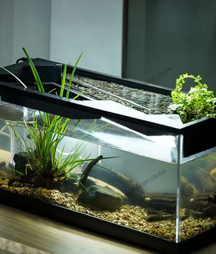 Acryl aquarium met waterpomp, LED-licht en ecologisch cyclussysteem
