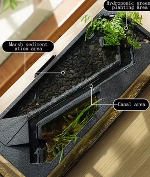 Acryl aquarium met waterpomp, LED-licht en ecologisch cyclussysteem