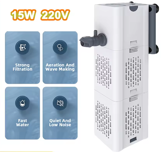 Aquariumfilter 15W – Stil intern filter met 1000 L/H watercirculatie