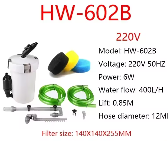Super Stille Externe Aquariumfilter – 6W, 400L/H, Compleet Systeem