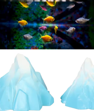 Set van 2 Aquarium IJsberg Decoraties – Kunststof Landschapsornamenten