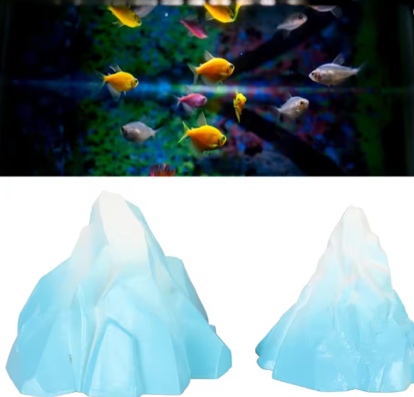 Set van 2 Aquarium IJsberg Decoraties – Kunststof Landschapsornamenten