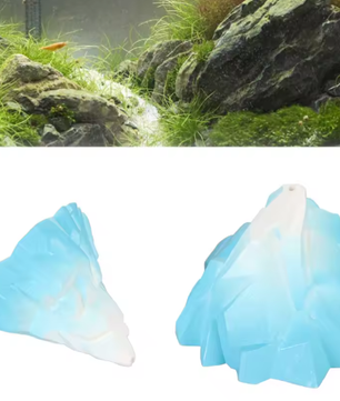 Set van 2 Aquarium IJsberg Decoraties – Kunststof Landschapsornamenten