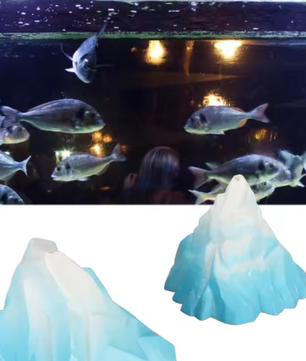 Set van 2 Aquarium IJsberg Decoraties – Kunststof Landschapsornamenten