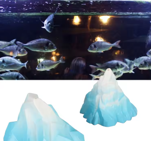 Set van 2 Aquarium IJsberg Decoraties – Kunststof Landschapsornamenten