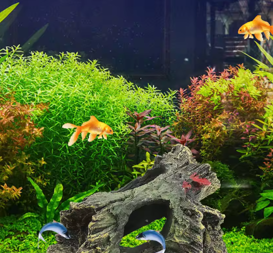 Aquarium Hars Houtdecoratie – Hol Landschapsornament met Schuilplaats