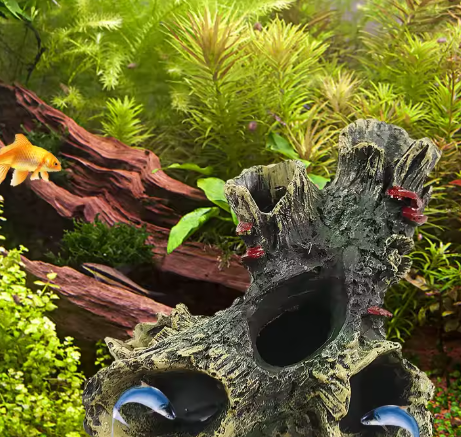 Aquarium Hars Houtdecoratie – Hol Landschapsornament met Schuilplaats