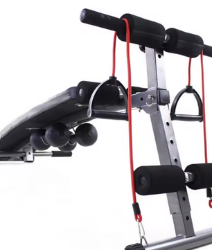 Verstelbare Buikbank met Halters & Weerstandsspanners – Opvouwbare Fitnessbank voor Thuis