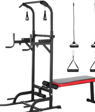 Multifunctionele Power Tower met Verstelbare Trainingsbank – 200kg Capaciteit