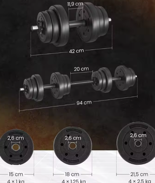 2-in-1 Verstelbare Dumbbell- en Barbellset – Halterset 20kg
